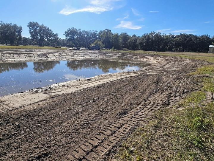 Freshly excavated pond, Central Florida